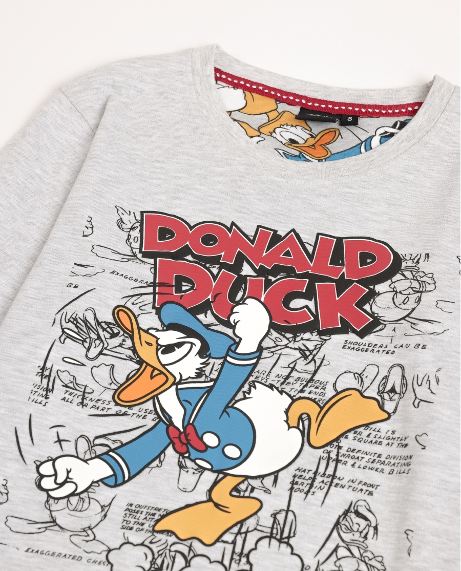DISNEY Pijama Manga Larga Big Donald para Niño GRIS JASPE DISNEY Pijama Manga Larga Big Donald para Niño GRIS JASPE