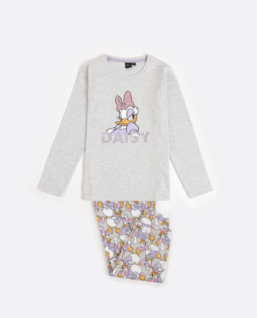 DISNEY Pijama Manga Larga Daisy Sweet para Niña GRIS JASPE DISNEY Pijama Manga Larga Daisy Sweet para Niña GRIS JASPE
