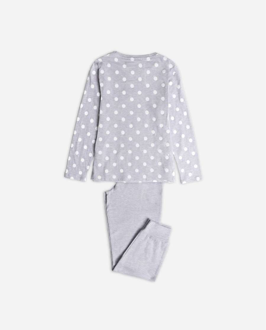 DISNEY Pijama Manga Larga Minnie Dots para Niña GRIS JASPE DISNEY Pijama Manga Larga Minnie Dots para Niña GRIS JASPE