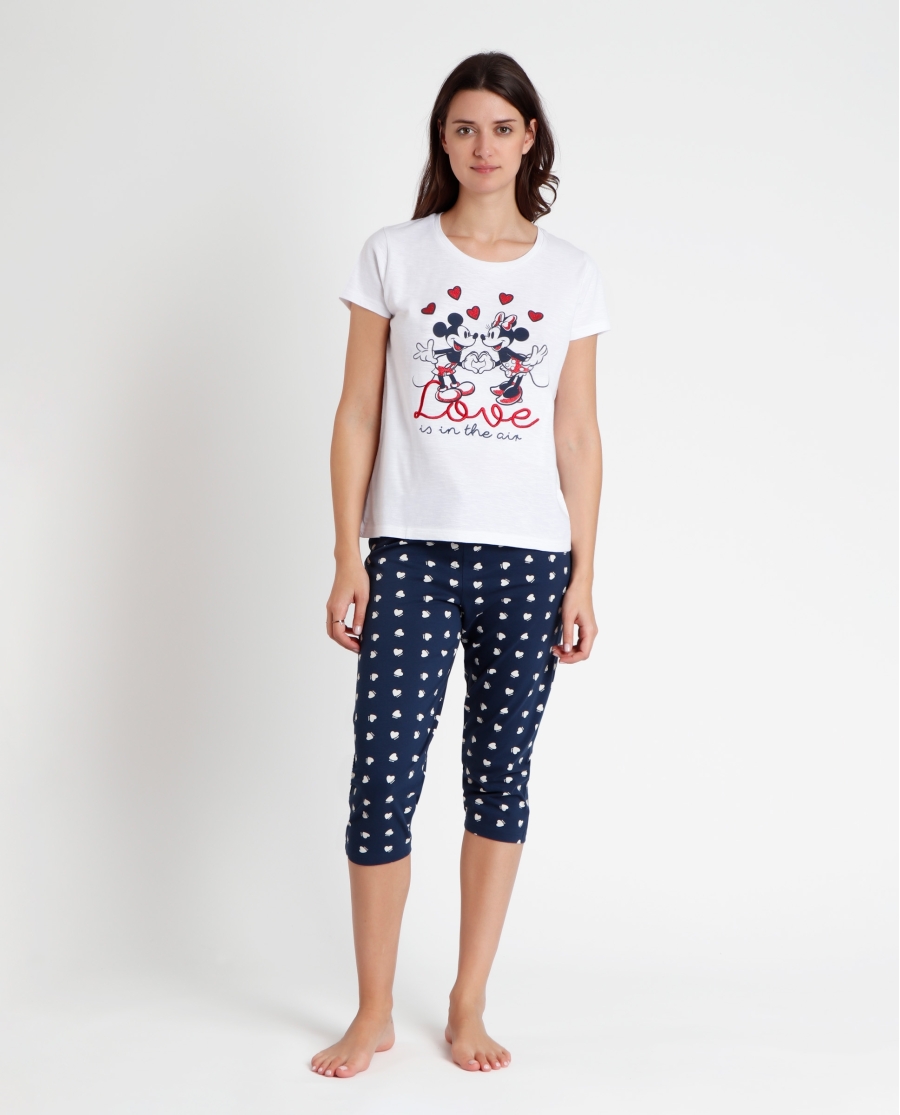 DISNEY Pijama Manga Corta Love is in the Air para Mujer BLANCO DISNEY Pijama Manga Corta Love is in the Air para Mujer BLANCO