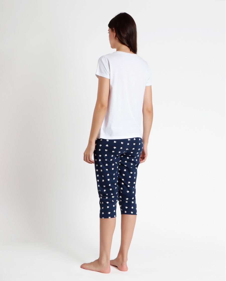 DISNEY Pijama Manga Corta Love is in the Air para Mujer BLANCO DISNEY Pijama Manga Corta Love is in the Air para Mujer BLANCO