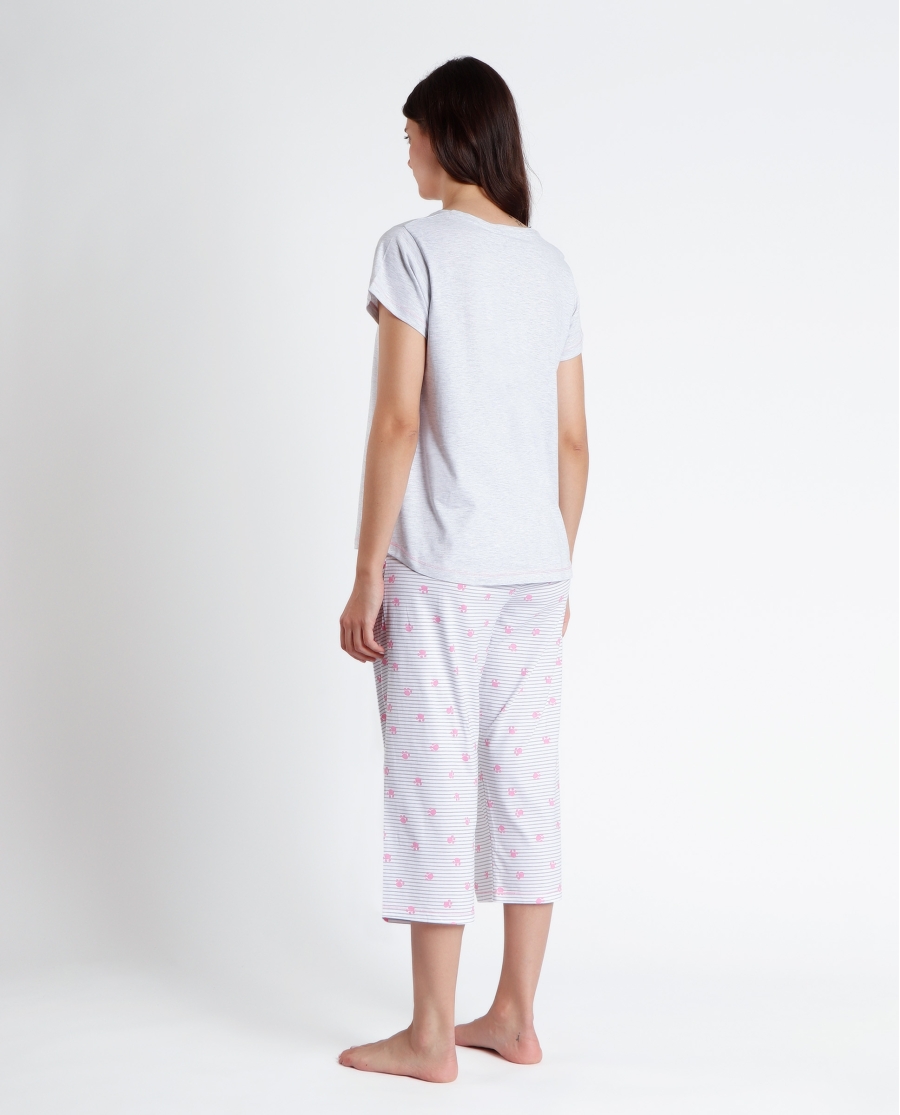 DISNEY Pijama Palazzo Manga Corta Maternity Dalmatas para Mujer GRIS JASPE