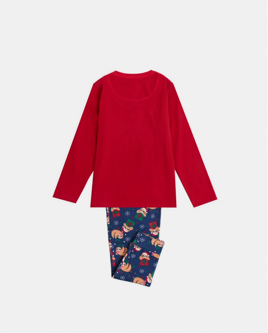 ADMAS Pijama Manga Larga Have a Lazy Christmas para Niño ROJO