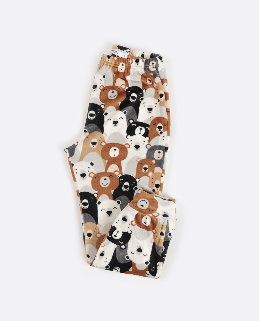 ADMAS Pijama Manga Larga Velvet Bear Family para Niña MARRON ADMAS Pijama Manga Larga Velvet Bear Family para Niña MARRON