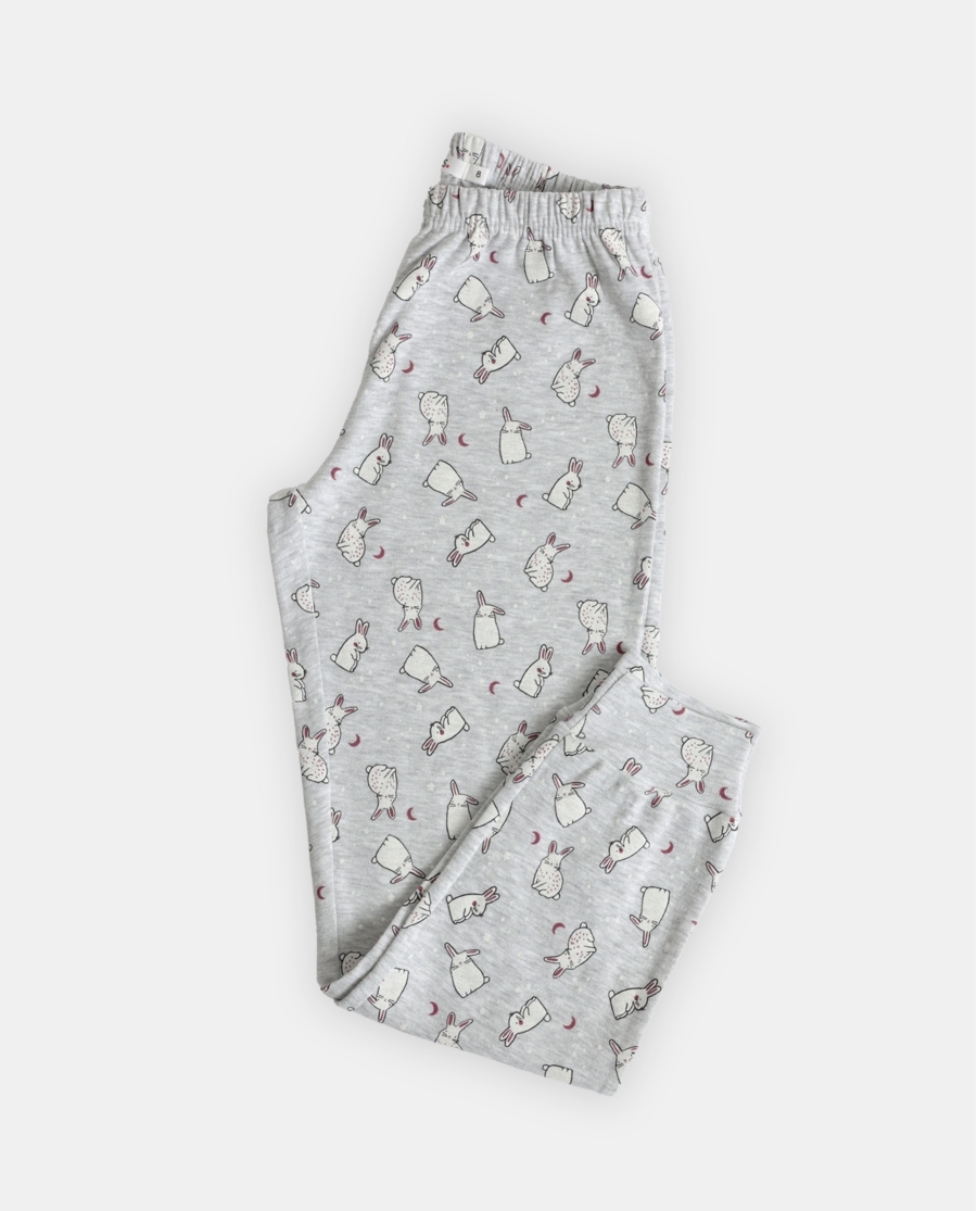 ADMAS Pijama Manga Larga Bunnies On The Moon para Niña ANCIENT PINK