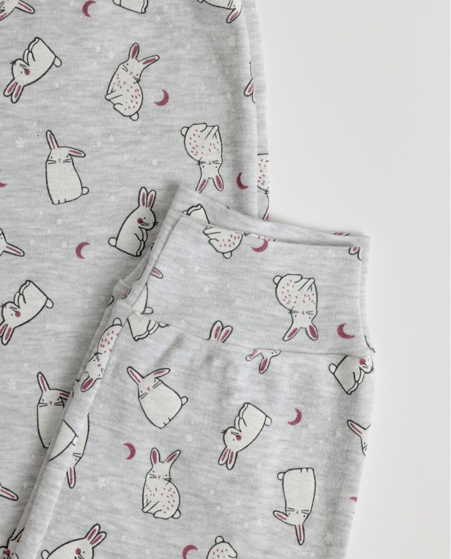 ADMAS Pijama Manga Larga Bunnies On The Moon para Niña ANCIENT PINK