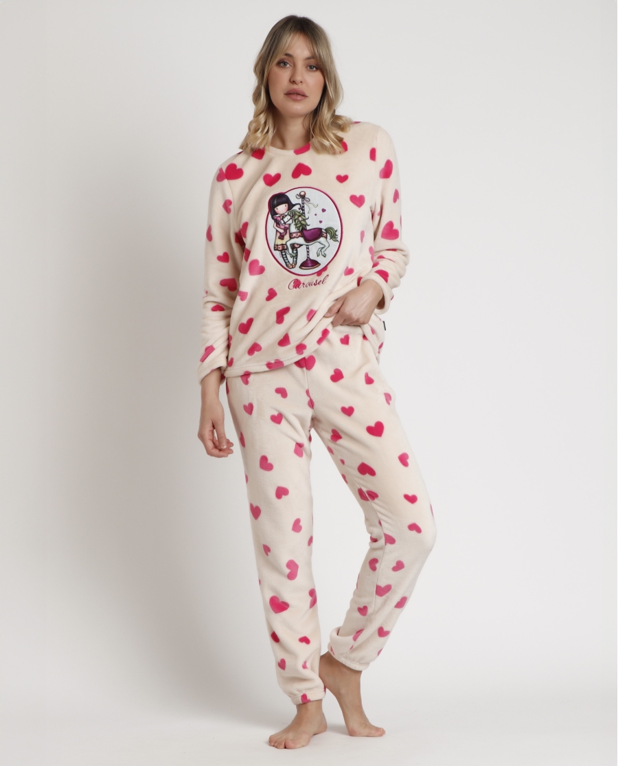 SANTORO GORJUSS Pijama Manga Larga Calentito Carousel para Mujer ROSA SANTORO GORJUSS Pijama Manga Larga Calentito Carousel para Mujer ROSA