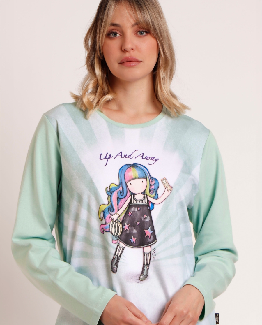 SANTORO GORJUSS Pijama Manga Larga Up and Away para Mujer AQUA SANTORO GORJUSS Pijama Manga Larga Up and Away para Mujer AQUA