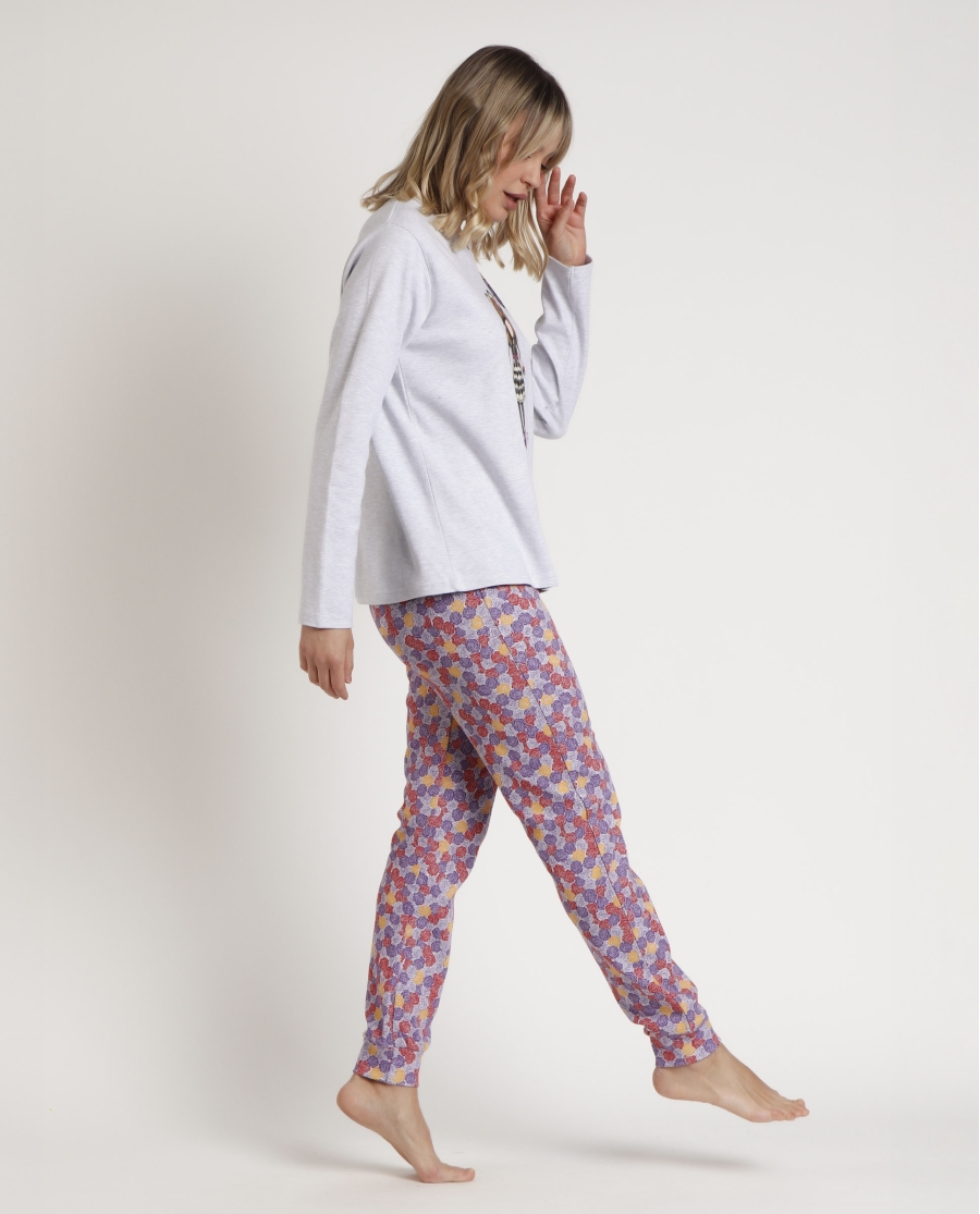 SANTORO GORJUSS Pijama Manga Larga Frida para Mujer GRIS JASPE SANTORO GORJUSS Pijama Manga Larga Frida para Mujer GRIS JASPE
