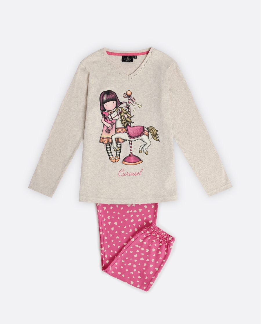SANTORO GORJUSS Pijama Manga Larga Carousel para Niña BEIGE SANTORO GORJUSS Pijama Manga Larga Carousel para Niña BEIGE