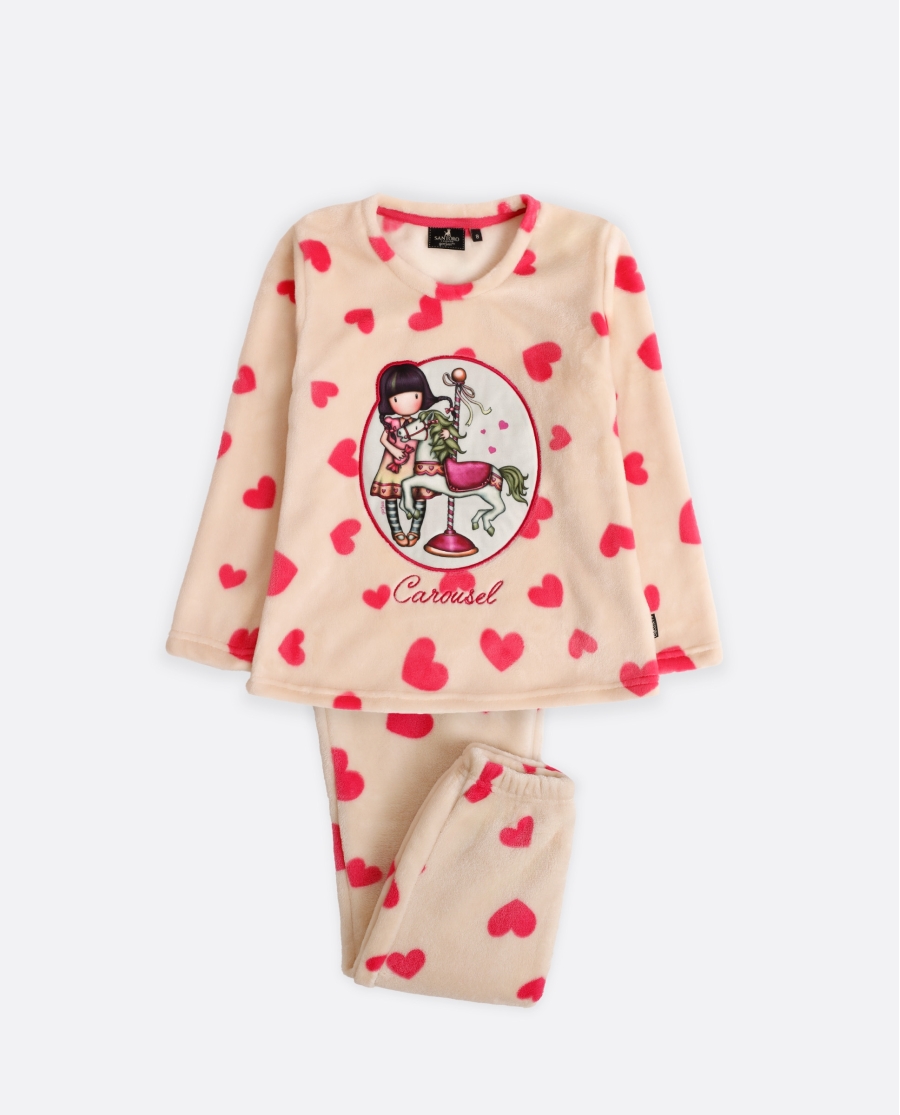 SANTORO GORJUSS Pijama Manga Larga Calentito Carousel para Niña ROSA SANTORO GORJUSS Pijama Manga Larga Calentito Carousel para Niña ROSA