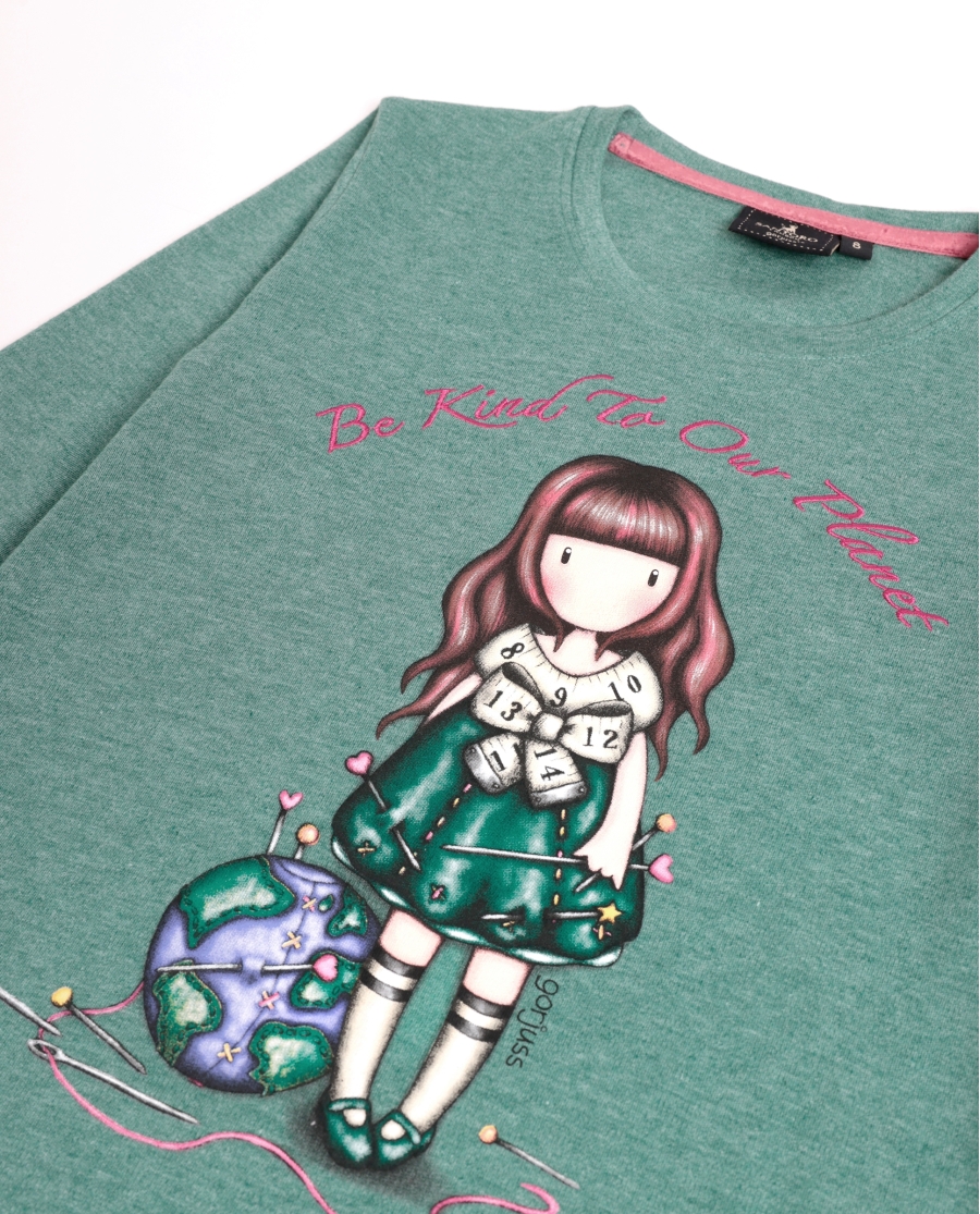 SANTORO GORJUSS Pijama Manga Larga Be Kind To The Planet para Niña VERDE HOJA SANTORO GORJUSS Pijama Manga Larga Be Kind To The Planet para Niña VERDE HOJA