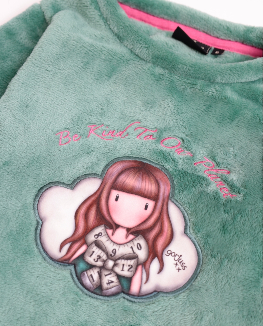 SANTORO GORJUSS Pijama Manga Larga Calentito Be Kind To The Planet para Niña VERDE HOJA SANTORO GORJUSS Pijama Manga Larga Calentito Be Kind To The Planet para Niña VERDE HOJA
