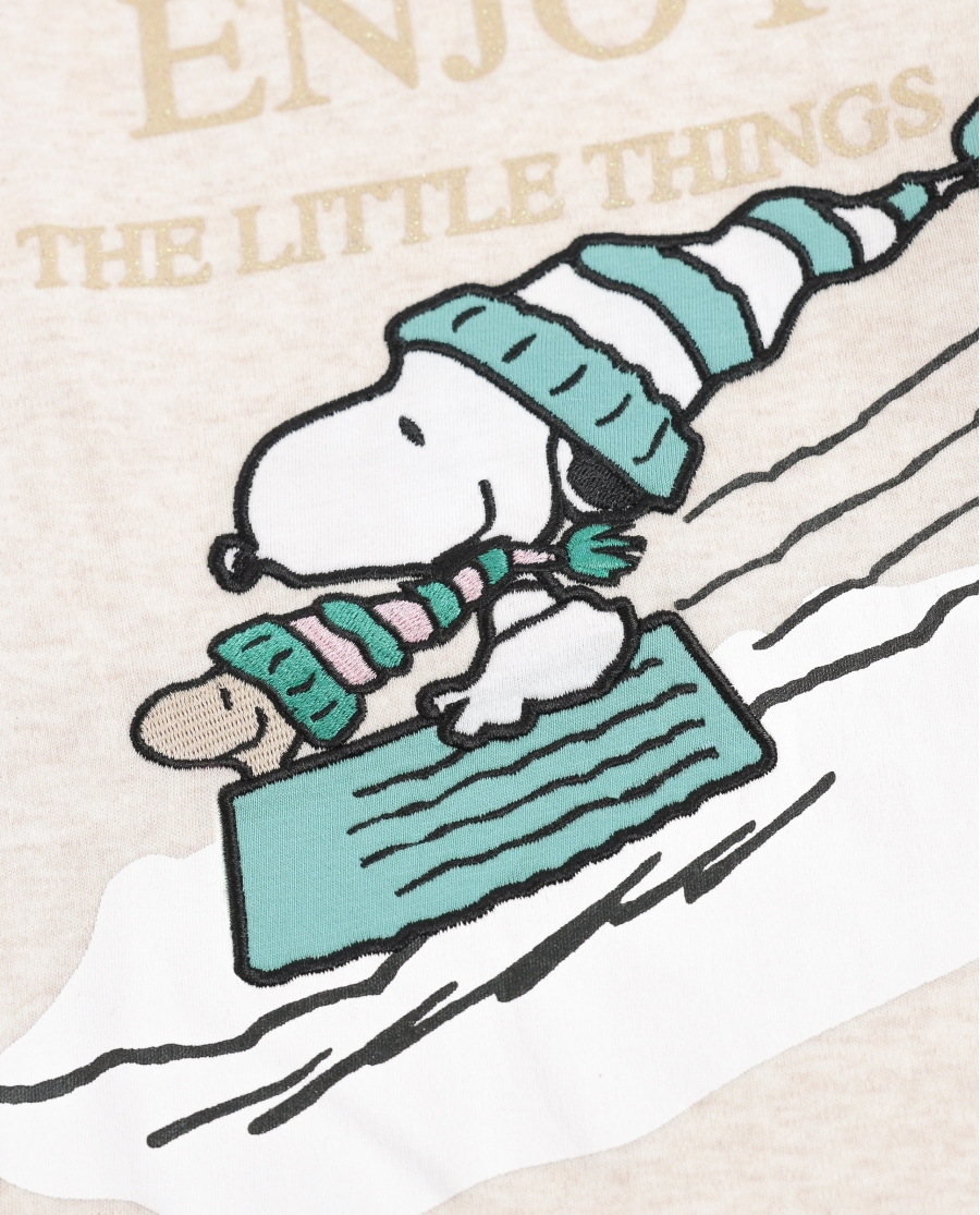 PEANUTS Pijama Manga Larga Let It Snow para Niña BEIGE