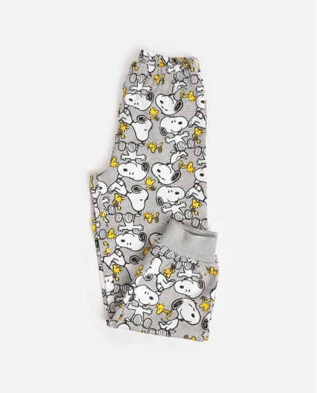 PEANUTS Pijama Manga Larga Snoopy Funny para Niño GRIS JASPE 2