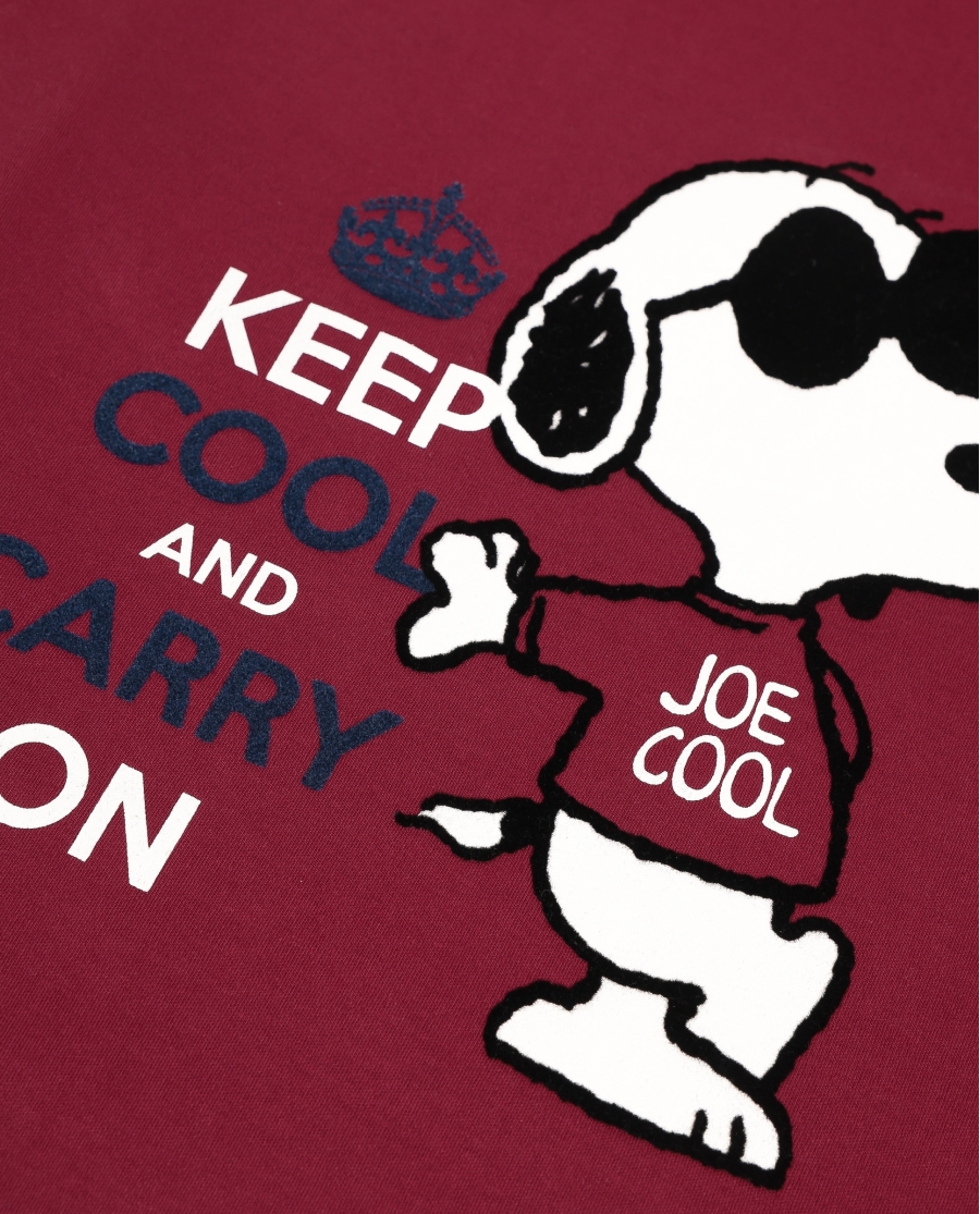 PEANUTS Pijama Manga Larga Snoopy Cool para Niña BURDEOS