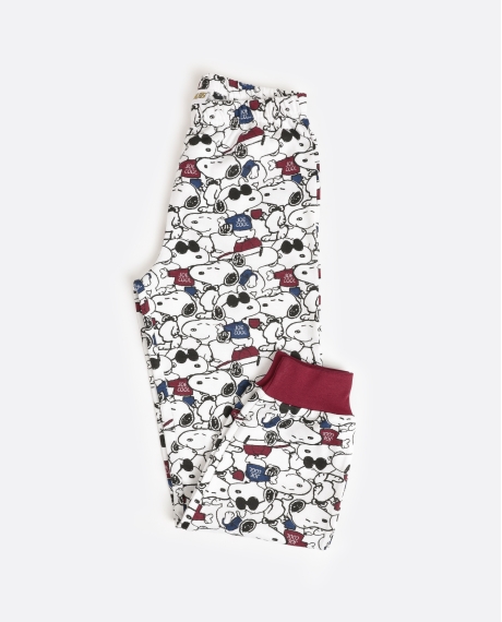 PEANUTS Pijama Manga Larga Snoopy Cool para Niña BURDEOS 2