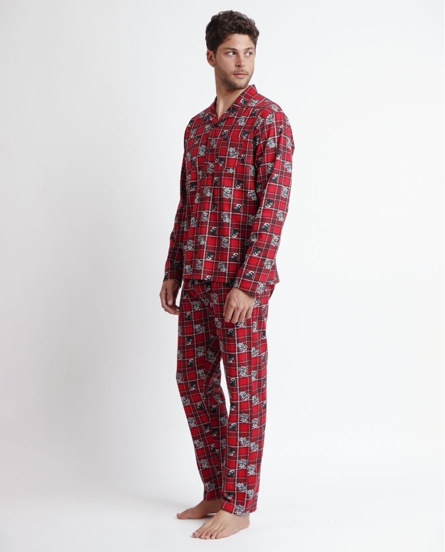 STAR WARS Pijama Abierto Manga Larga Punk Vader para Hombre ROJO