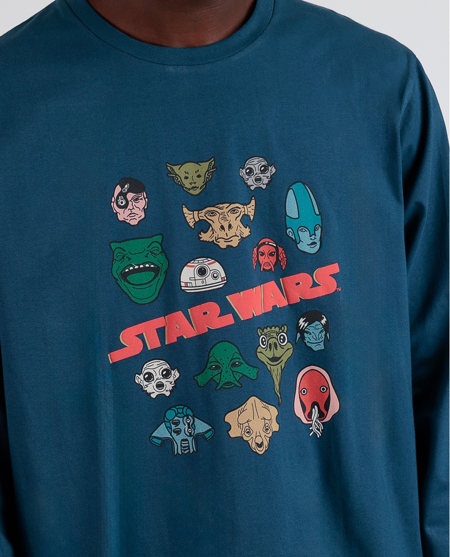 STAR WARS Pijama Manga Larga Alien Species para Hombre DENIM STAR WARS Pijama Manga Larga Alien Species para Hombre DENIM