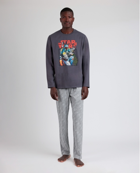 STAR WARS Pijama Manga Larga Boba Fett para Hombre GRIS