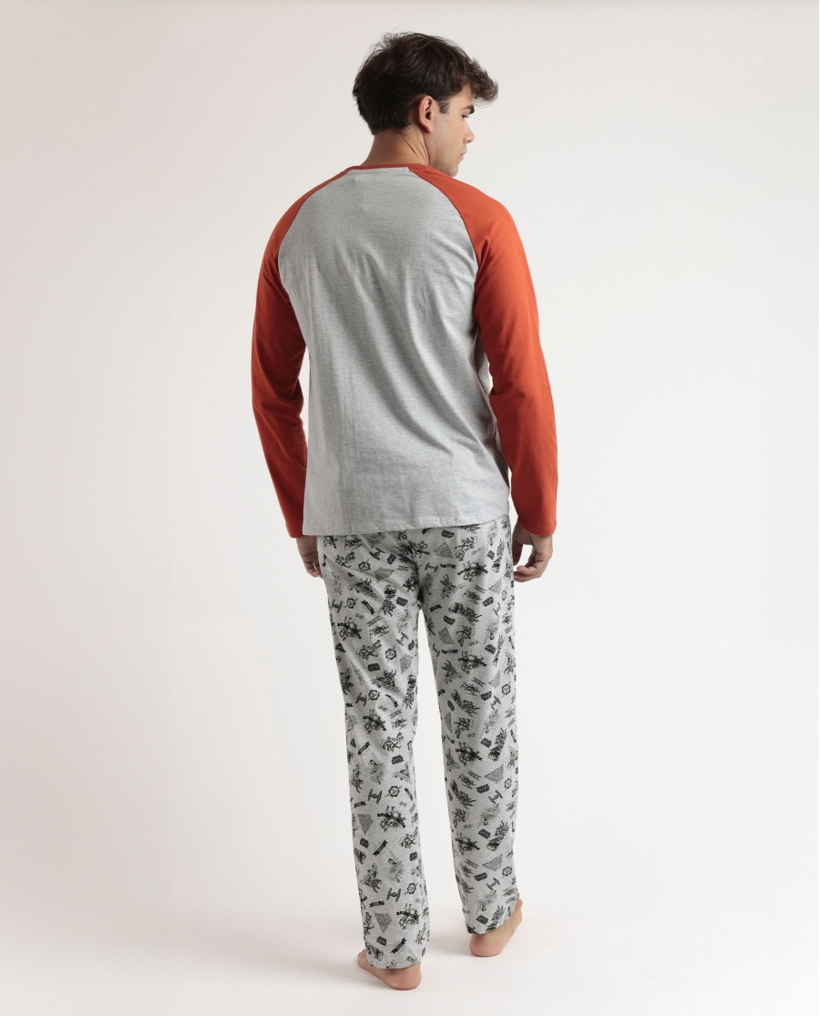 STAR WARS Pijama Manga Larga Gray Comic para Hombre GRIS JASPE STAR WARS Pijama Manga Larga Gray Comic para Hombre GRIS JASPE