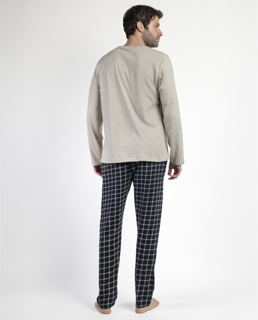 STAY AT HOME Pijama Manga Larga Dream On para Hombre BEIGE STAY AT HOME Pijama Manga Larga Dream On para Hombre BEIGE