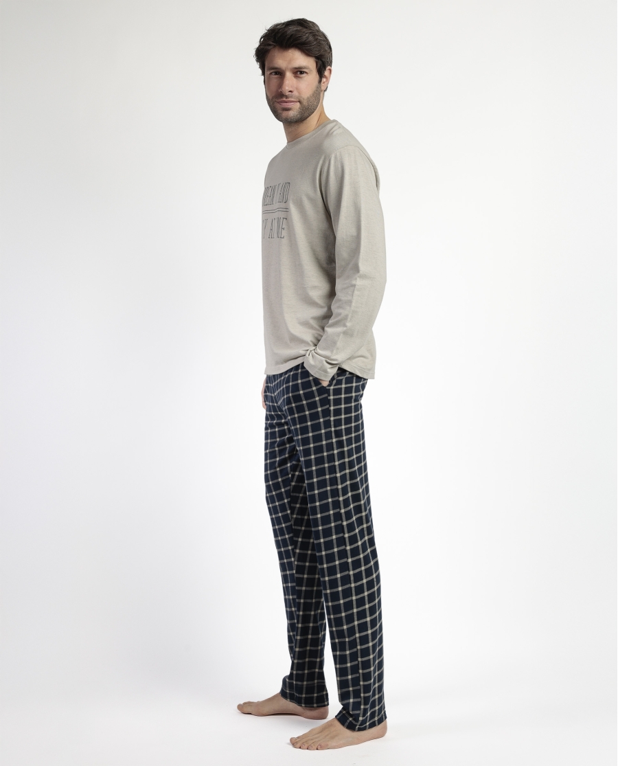 STAY AT HOME Pijama Manga Larga Dream On para Hombre BEIGE STAY AT HOME Pijama Manga Larga Dream On para Hombre BEIGE