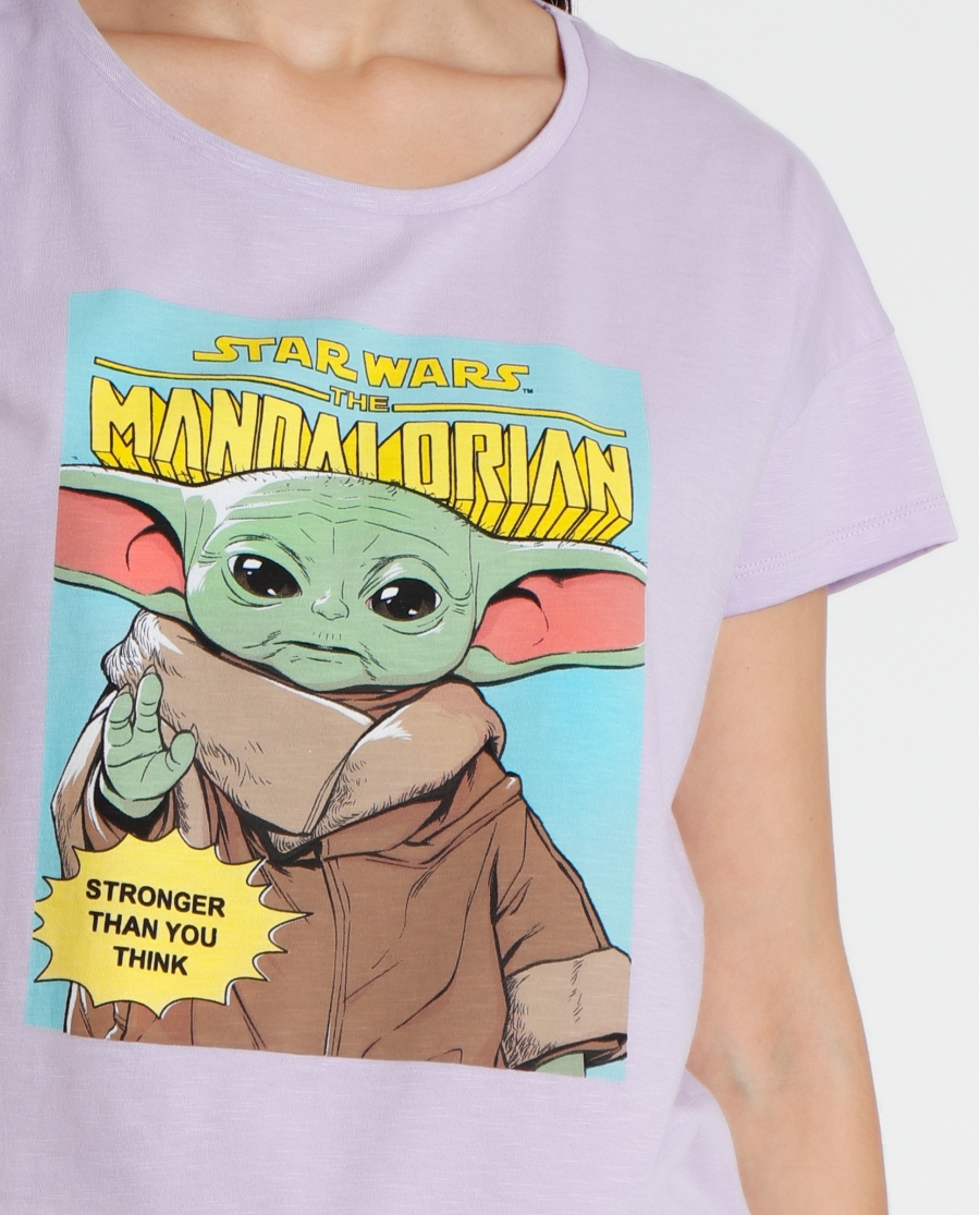 STAR WARS Pijama Manga Corta Pastel Grogu para Mujer LILA STAR WARS Pijama Manga Corta Pastel Grogu para Mujer LILA