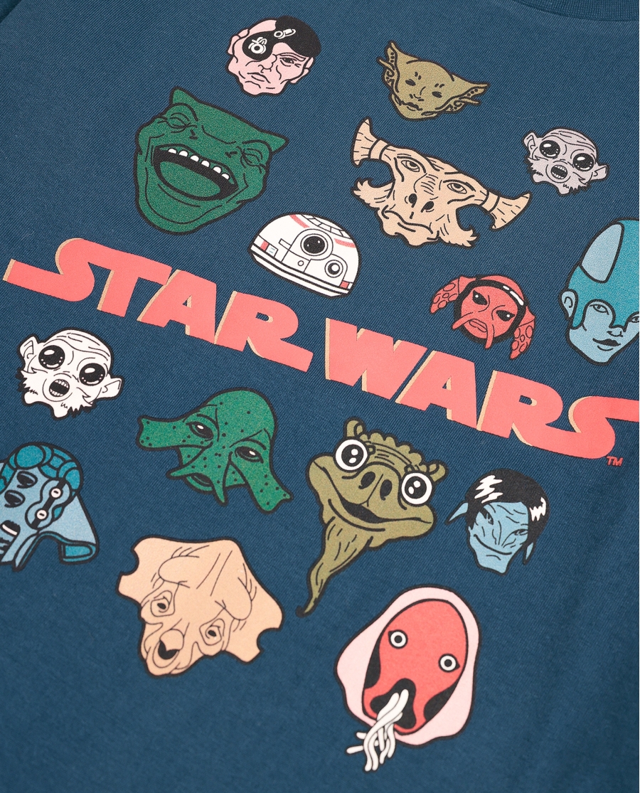 STAR WARS Pijama Manga Larga Alien Species para Niño DENIM