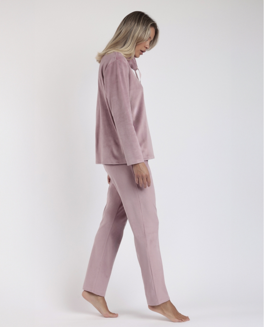 ADMAS LUXURY Pijama Manga Larga Velvet Tracksuit para Mujer PETALO