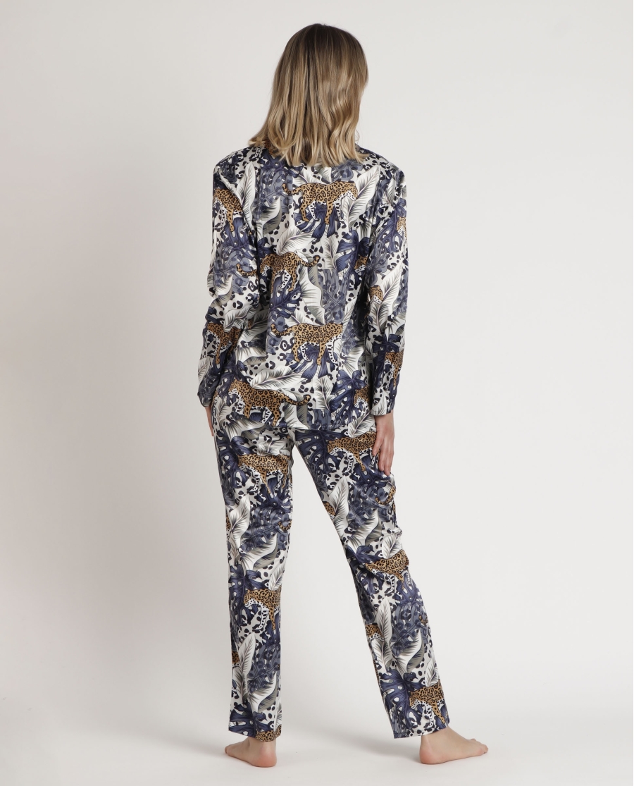 ADMAS LUXURY Pijama Abierto Manga Larga Luxury Leopard para Mujer PIEL ADMAS LUXURY Pijama Abierto Manga Larga Luxury Leopard para Mujer PIEL