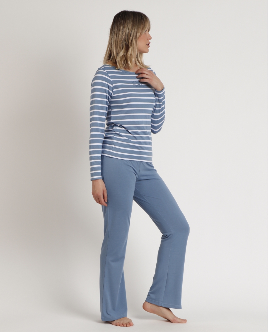 ADMAS HOME Pijama Manga Larga Stripes Home para Mujer AZUL ADMAS HOME Pijama Manga Larga Stripes Home para Mujer AZUL