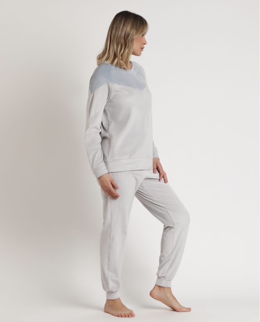 ADMAS HOME Pijama Manga Larga Velvet Soft Home para Mujer PERLA