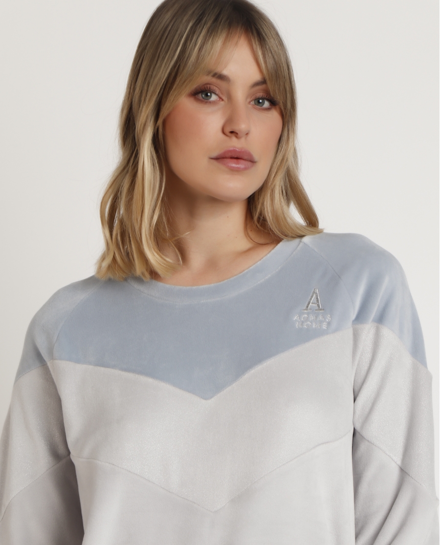 ADMAS HOME Pijama Manga Larga Velvet Soft Home para Mujer PERLA