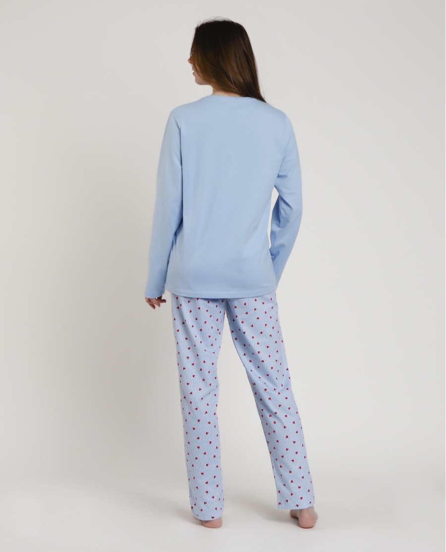 ADMAS Pijama Manga Larga Where Your Heart Is para Mujer AZUL ADMAS Pijama Manga Larga Where Your Heart Is para Mujer AZUL