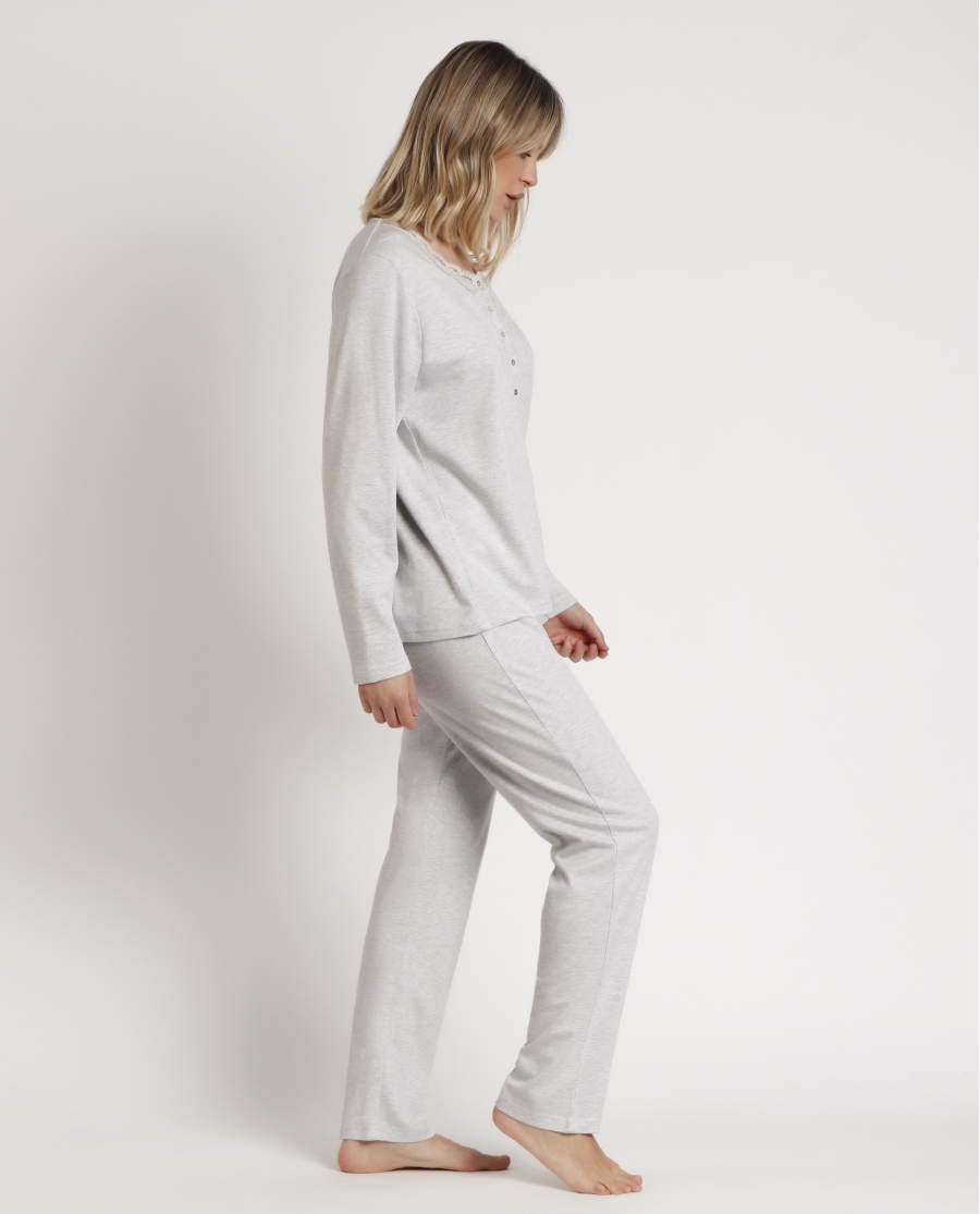 ADMAS CLASSIC Pijama Manga Larga Tapeta Classic Soft para Mujer GRIS JASPE ADMAS CLASSIC Pijama Manga Larga Tapeta Classic Soft para Mujer GRIS JASPE