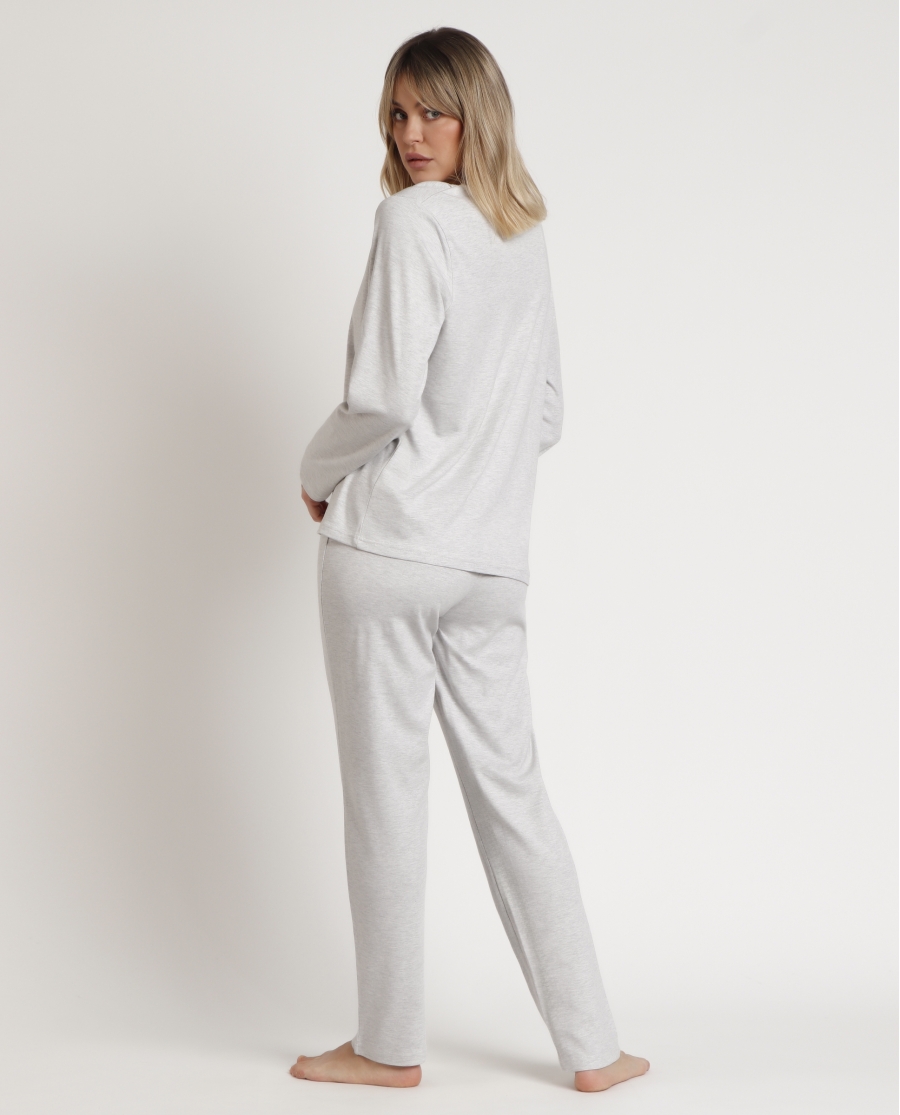 ADMAS CLASSIC Pijama Manga Larga Tapeta Classic Soft para Mujer GRIS JASPE ADMAS CLASSIC Pijama Manga Larga Tapeta Classic Soft para Mujer GRIS JASPE