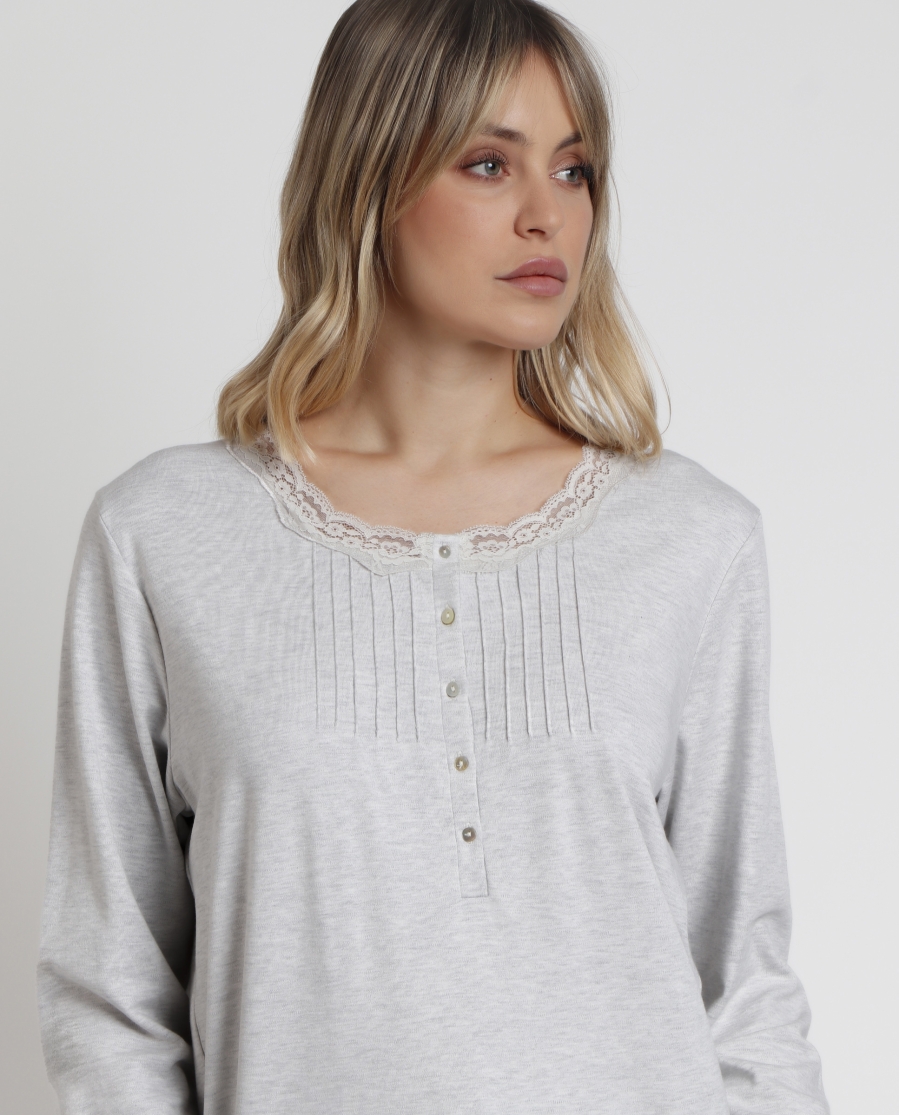 ADMAS CLASSIC Pijama Manga Larga Tapeta Classic Soft para Mujer GRIS JASPE ADMAS CLASSIC Pijama Manga Larga Tapeta Classic Soft para Mujer GRIS JASPE