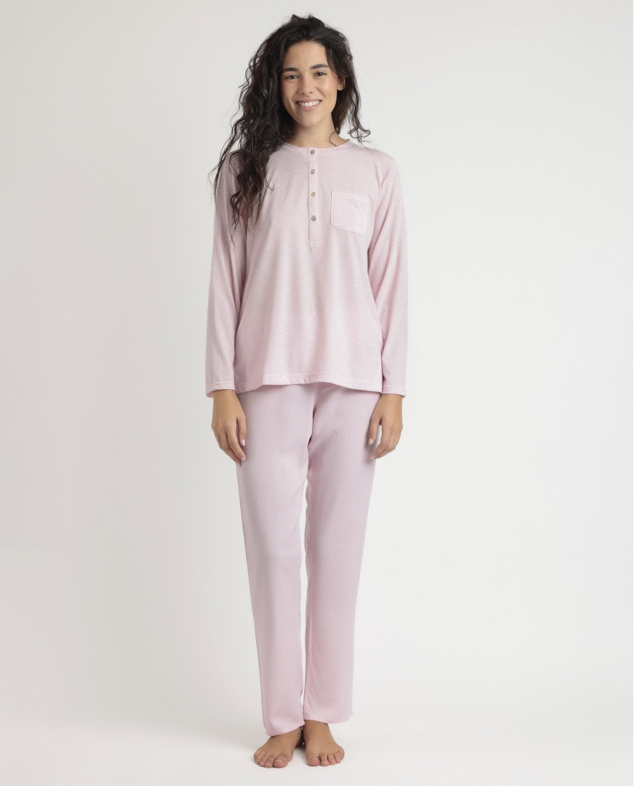 ADMAS CLASSIC Pijama Manga Larga Tapeta Classic Spiga para Mujer ROSA ADMAS CLASSIC Pijama Manga Larga Tapeta Classic Spiga para Mujer ROSA