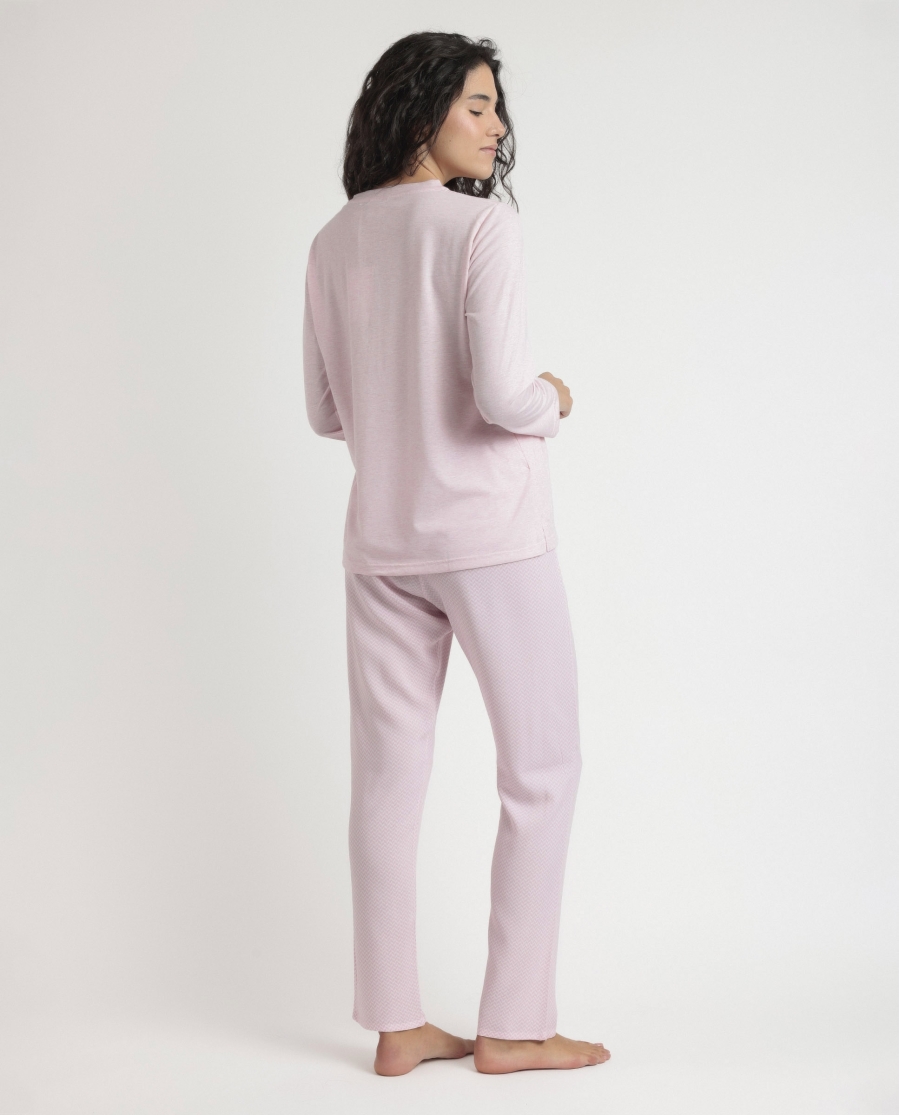 ADMAS CLASSIC Pijama Manga Larga Tapeta Classic Spiga para Mujer ROSA ADMAS CLASSIC Pijama Manga Larga Tapeta Classic Spiga para Mujer ROSA