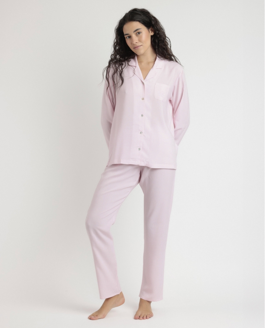 ADMAS CLASSIC Pijama Abierto Manga Larga Classic Spiga para Mujer ROSA ADMAS CLASSIC Pijama Abierto Manga Larga Classic Spiga para Mujer ROSA