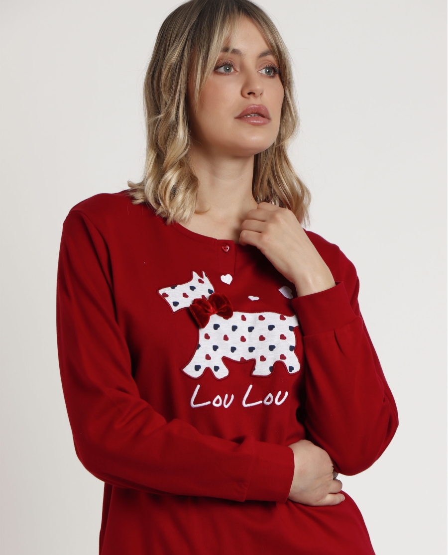 ADMAS Pijama Manga Larga Tapeta Lou Lou Cold para Mujer BURDEOS ADMAS Pijama Manga Larga Tapeta Lou Lou Cold para Mujer BURDEOS