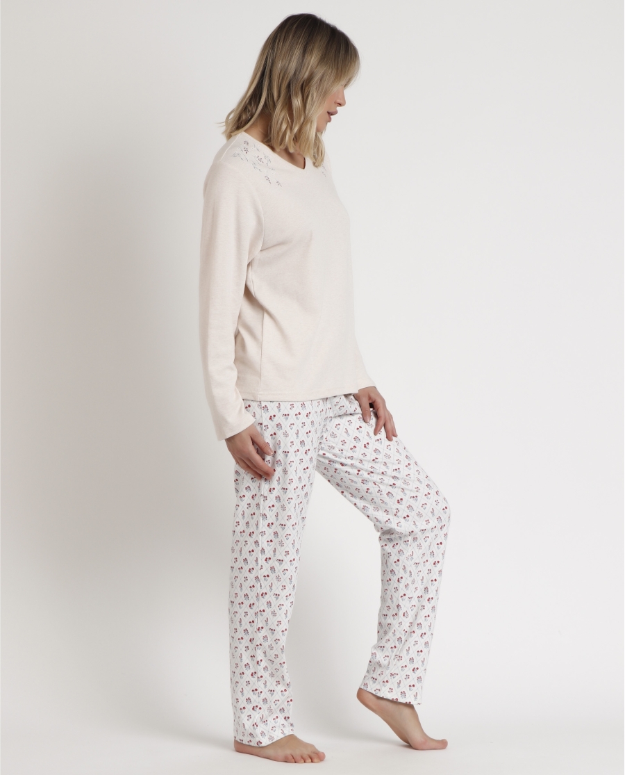 ADMAS GARDEN Pijama Manga Larga Pico Essence Of Life para Mujer BEIGE ADMAS GARDEN Pijama Manga Larga Pico Essence Of Life para Mujer BEIGE