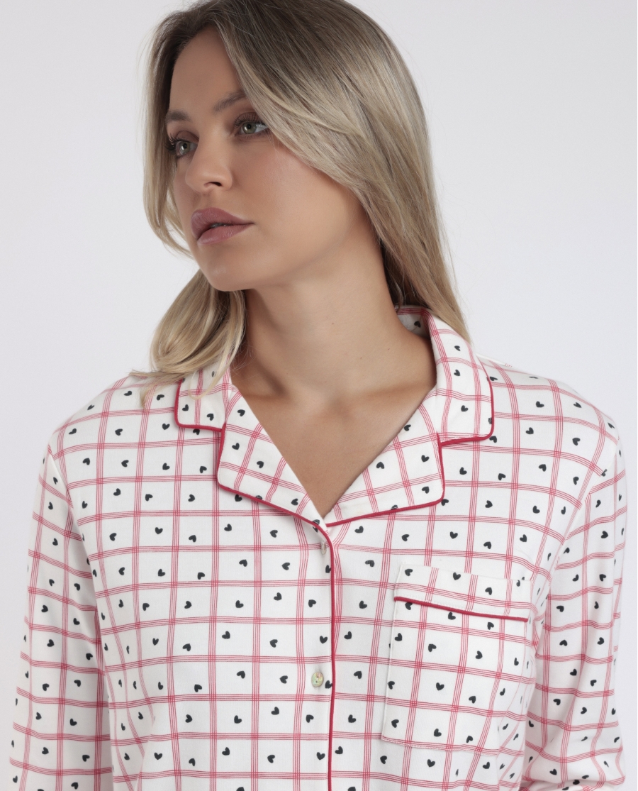 ADMAS Pijama Abierto Manga Larga You Are So Loved para Mujer CRUDO ADMAS Pijama Abierto Manga Larga You Are So Loved para Mujer CRUDO