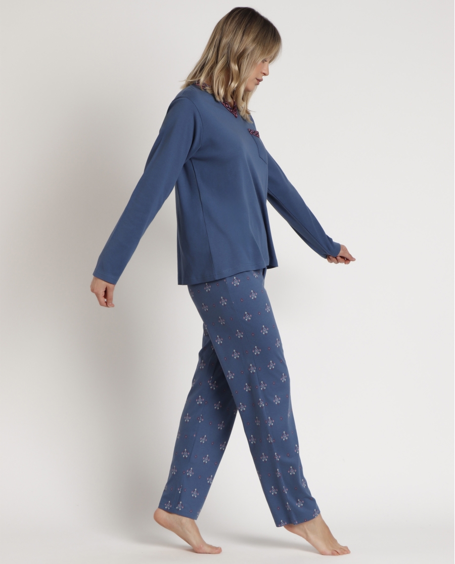 ADMAS GARDEN Pijama Manga Larga Let´s Get Lost para Mujer AZUL ADMAS GARDEN Pijama Manga Larga Let´s Get Lost para Mujer AZUL