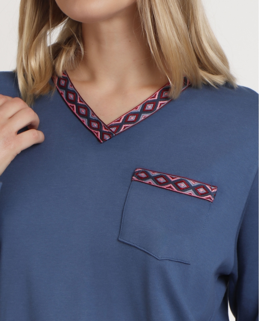 ADMAS GARDEN Pijama Manga Larga Let´s Get Lost para Mujer AZUL ADMAS GARDEN Pijama Manga Larga Let´s Get Lost para Mujer AZUL