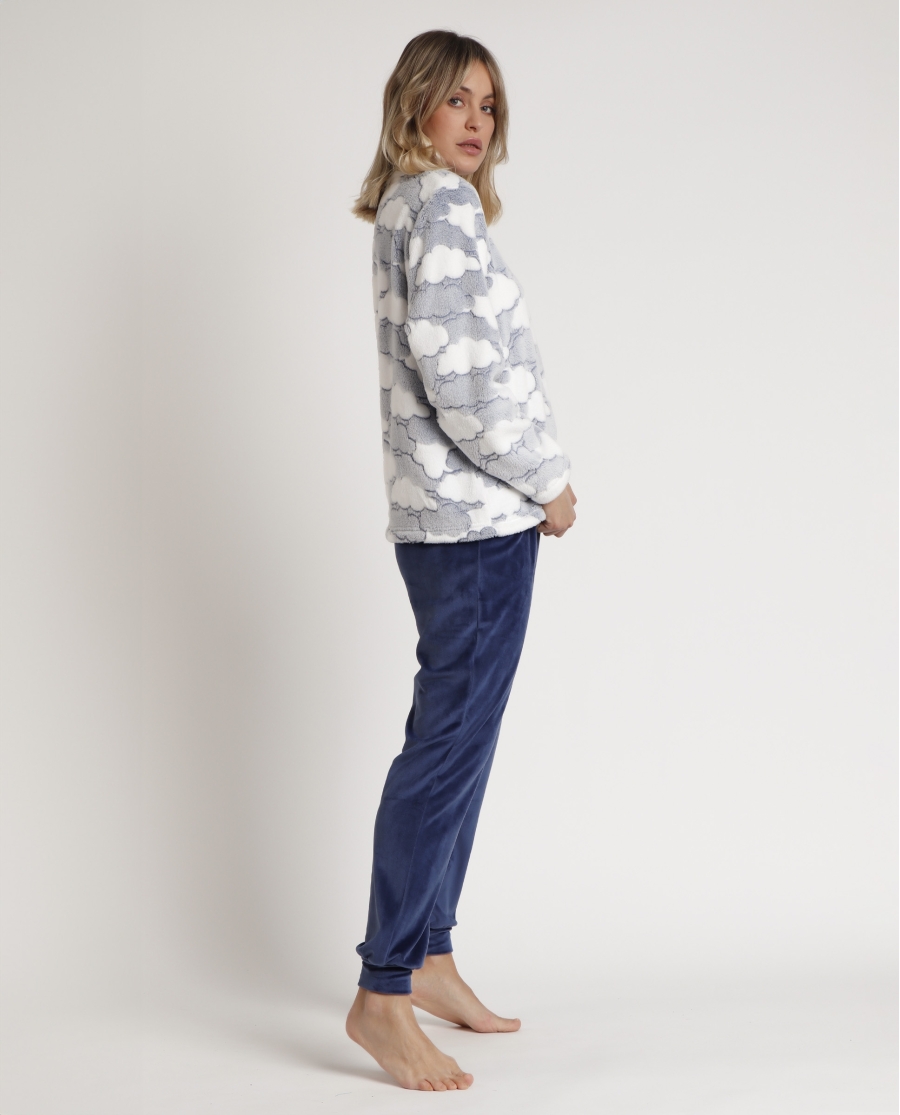 ADMAS Pijama Manga Larga Calentito Dreams Come True para Mujer AZUL ADMAS Pijama Manga Larga Calentito Dreams Come True para Mujer AZUL