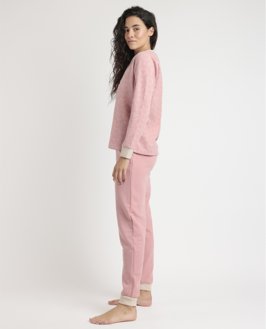 ADMAS Pijama Manga Larga Tapeta Love To Love para Mujer ROSA ADMAS Pijama Manga Larga Tapeta Love To Love para Mujer ROSA
