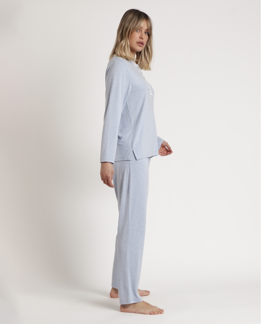 ADMAS CLASSIC Pijama Manga Larga Tapeta Soft Hearts para Mujer AZUL ADMAS CLASSIC Pijama Manga Larga Tapeta Soft Hearts para Mujer AZUL