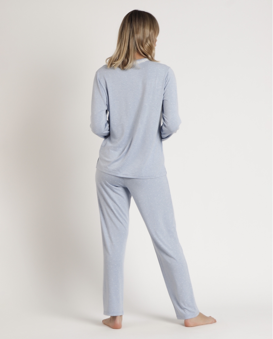 ADMAS CLASSIC Pijama Manga Larga Tapeta Soft Hearts para Mujer AZUL ADMAS CLASSIC Pijama Manga Larga Tapeta Soft Hearts para Mujer AZUL
